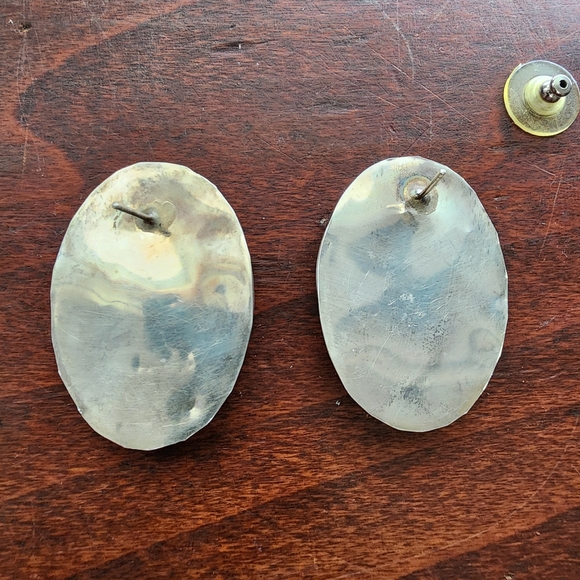 Vintage Silver Torquoise Southwestern Kokopelli Earrings Native Indian - Picture 6 of 8